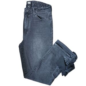 PAIGE Jacqueline Straight Ankle Jeans Black Wash – Size 28